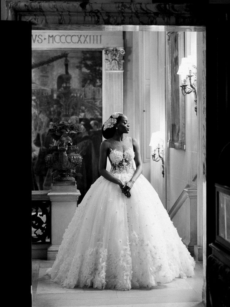 Washington DC Winter Estate Wedding with white bridesmaids dresses. Custom Wedding Reception Dress, Velvet tuxedo jacket.